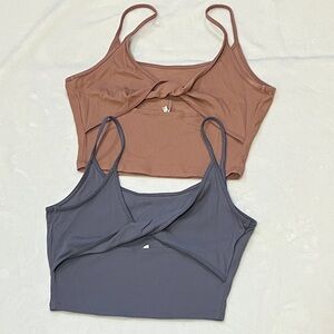 Athleta Crop Tops in  Light Brown and Gray